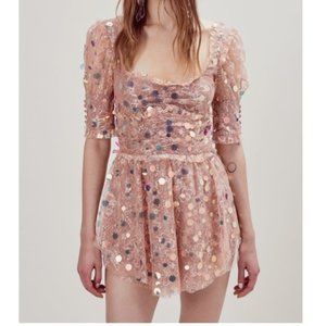 NWT For Love & Lemons Ace Mini Dress Pink
